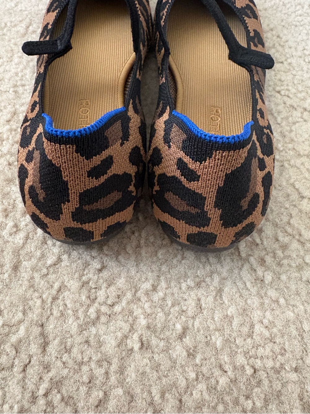 Rothy’s The Square Mary Jane Size 10 Jungle Cat Animal Leopard Print Flats - Picture 4 of 5